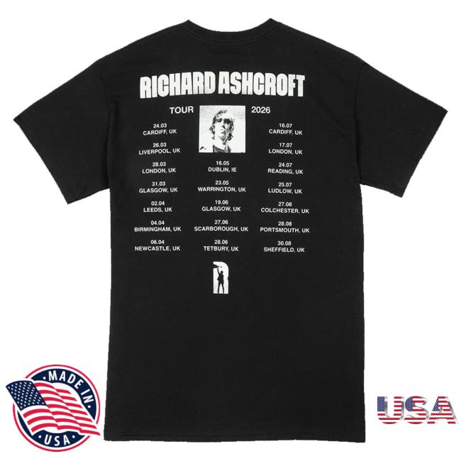 Richard Ashcroft Merch Shop Richard Ashcroft 2026 Tour Dateback T-Shirt 4 Richard Ashcroft Merch Shop Richard Ashcroft 2026 Tour Dateback T-Shirt