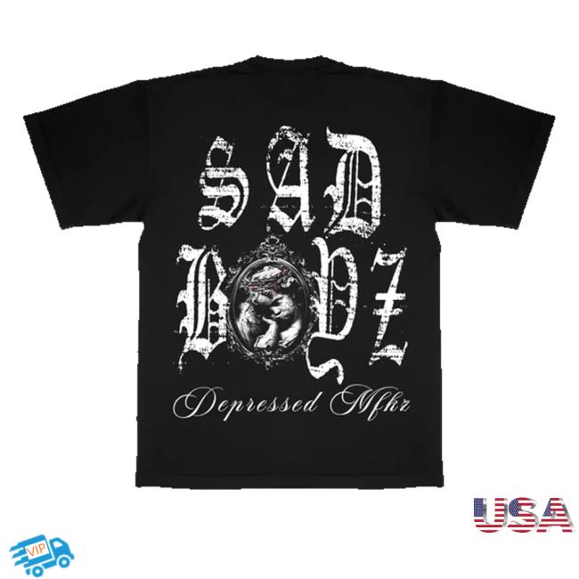Sad Boyz Merch Shop Sad Boyz Old English Tee Shirt 4 Sad Boyz Merch Shop Sad Boyz Old English Tee