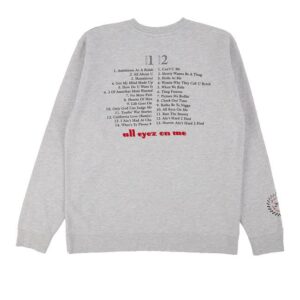 2Pac Store Merch Tracklist Grey Crewneck