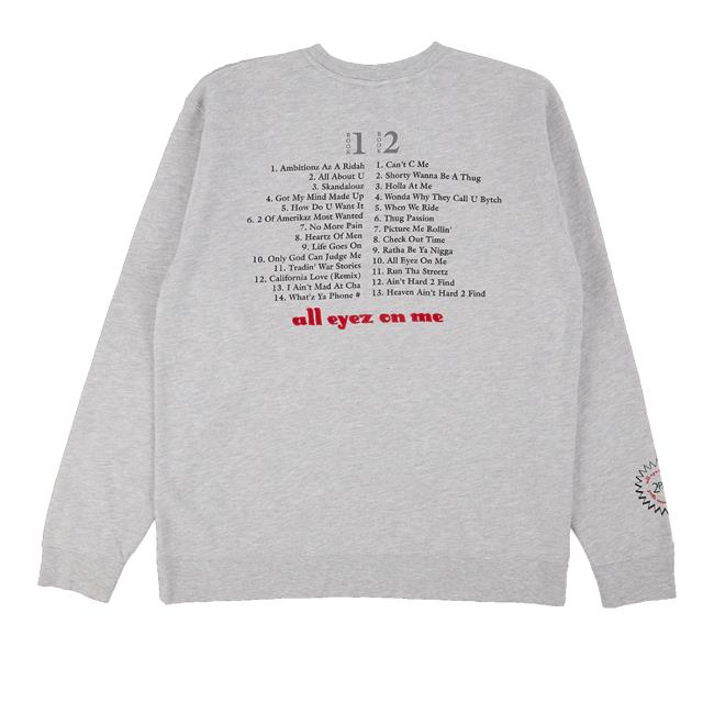 2Pac Store Merch Tracklist Grey Crewneck 3 2Pac Store Merch Tracklist Grey Crewneck