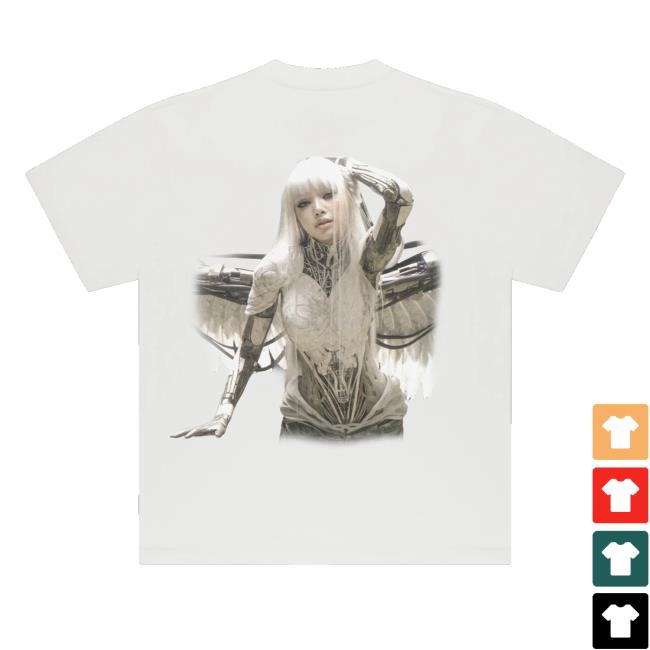 Anyma Store Merch Anyma X Lisa Bad Angel Portrait Shirt White 4 Anyma Store Merch Anyma X Lisa Bad Angel Portrait Shirt White