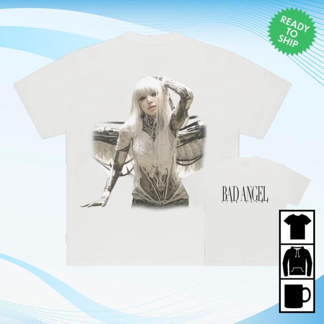 Anyma Store Merch Anyma X Lisa Bad Angel Portrait Shirt White 5 Anyma Store Merch Anyma X Lisa Bad Angel Portrait Shirt White
