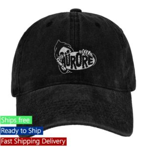 Aurore Merch Store Reaper Embroidered Cap Black