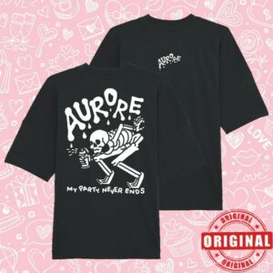 Aurore Merch Store Skeleton T-Shirt Black
