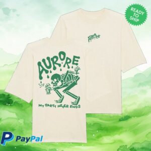 Aurore Merch Store Skeleton T-Shirt White Sand