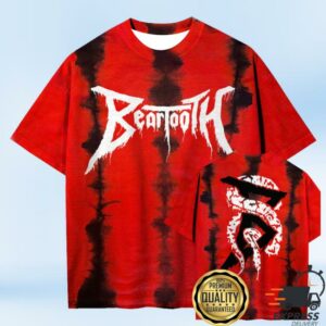 Beartooth Band Merch Snake On My Back Red Dye Tee