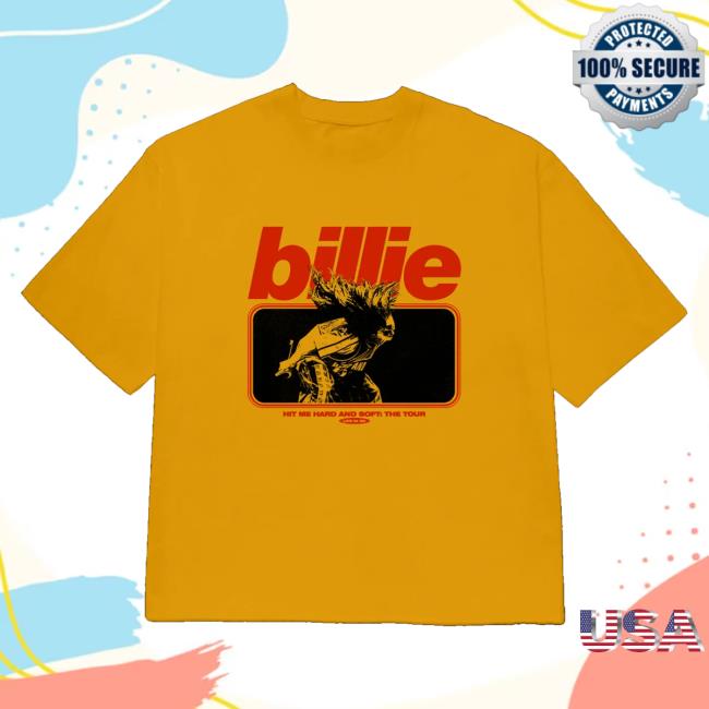 Billie Eilish Merch Shop Store Live In 3D Hair Whip Mustard Shirt
