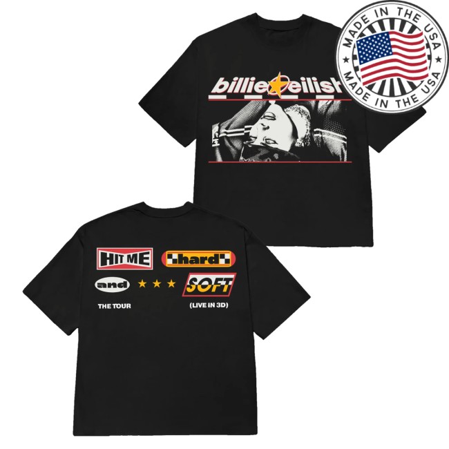 Billie Eilish Store Merch Billie Upside Down Live In 3D Shirt