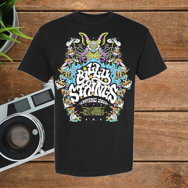 Billy Strings Store Merch Spring 2026 Poster Shirt With Dates (Tiffany Chin) 2 Billy Strings Store Merch Spring 2026 Poster Shirt With Dates (Tiffany Chin)