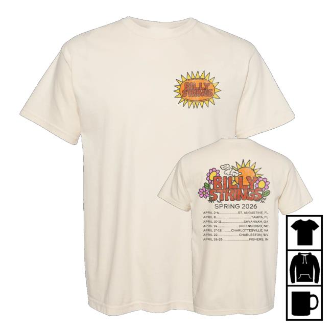 Billy Strings Store Merch Sunshine Shirt With Dates (Hailey Miller Beiden) 5 Billy Strings Store Merch Sunshine Shirt With Dates (Hailey Miller Beiden)