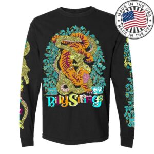 Billy Strings Store Merch Tiger Battle Long Sleeve Tee With Dates Matt Trievel