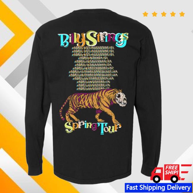 Billy Strings Store Merch Tiger Battle Long Sleeve Tee With Dates (Matt Trievel) 4 Billy Strings Store Merch Tiger Battle Long Sleeve Tee With Dates (Matt Trievel)