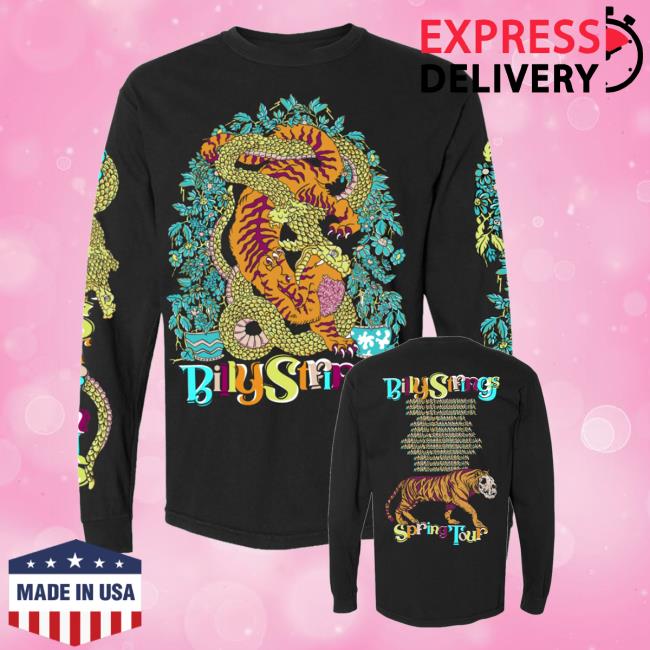 Billy Strings Store Merch Tiger Battle Long Sleeve Tee With Dates (Matt Trievel) 5 Billy Strings Store Merch Tiger Battle Long Sleeve Tee With Dates (Matt Trievel)