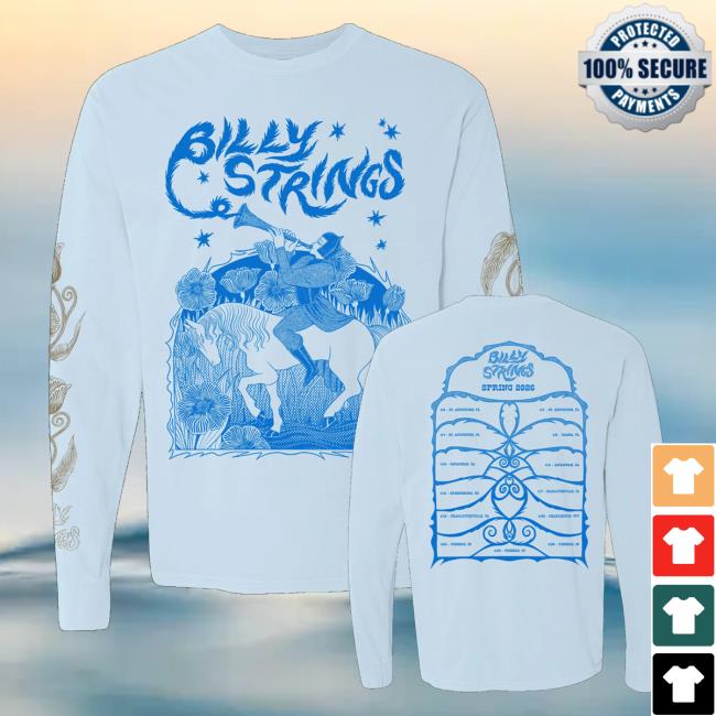 Billy Strings Store Merch Troubadour Long Sleeve Tee With Dates (Anna Degnbol) 5 Billy Strings Store Merch Troubadour Long Sleeve Tee With Dates (Anna Degnbol)