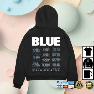 Blue Store Merch 25Th Anniversary Tour Logo Black Hoodie
