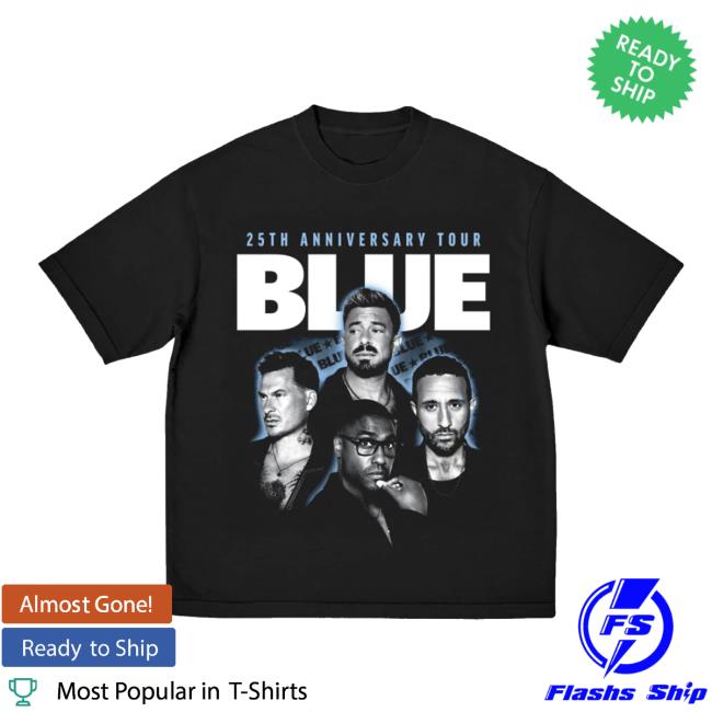 Blue Store Merch 25Th Anniversary Tour Photo Faded Black Shirt 4 Blue Store Merch 25Th Anniversary Tour Photo Faded Black Shirt