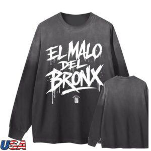Bronxnative Merch Shop El Malo Del Bronx Gradient Washed Long Sleeve T-Shirt