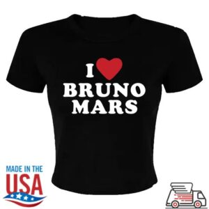 Bruno Mars Merch Shop Store I Heart Bruno Mars Black Tees