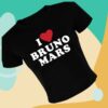 Bruno Mars Merch Shop Store I Heart Bruno Mars Black Tees