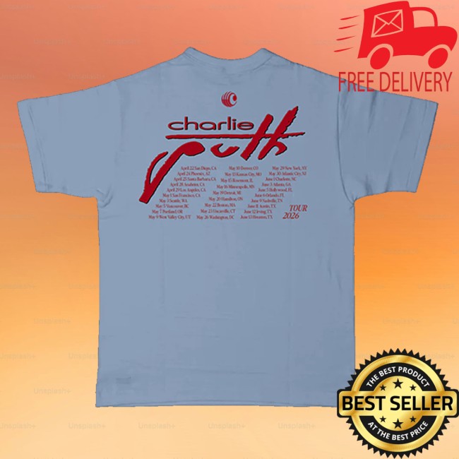 Charlie Puth Store Merch Charlie Puth 2026 Tour Blue Shirt