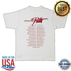 Charlie Puth Store Merch Whatever's Clever! 2026 White Tour Shirt