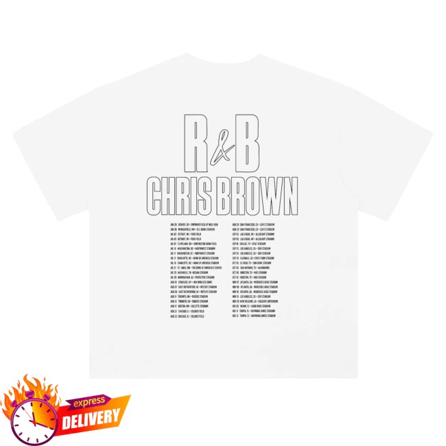 Chris Brown Merch Store R&B Headliner White Ss T-Shirt