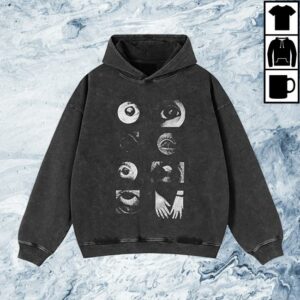 Cyber Techwear Merch Shop Y2k Hoodie With Eyes Graphic