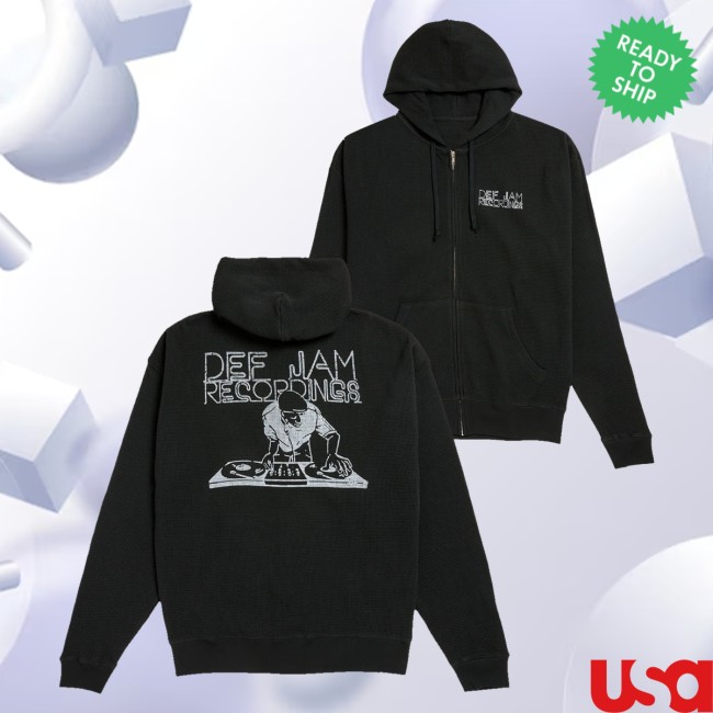 Def Jam Shop Merch Dj Lightweight Zip Up Hoodie