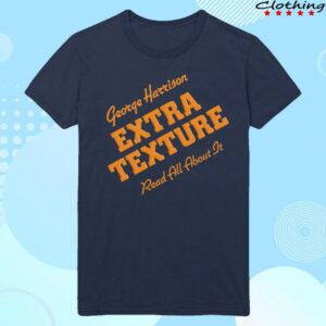 George Harrison Merch Store Extra Texture Flocking Navy T-Shirt