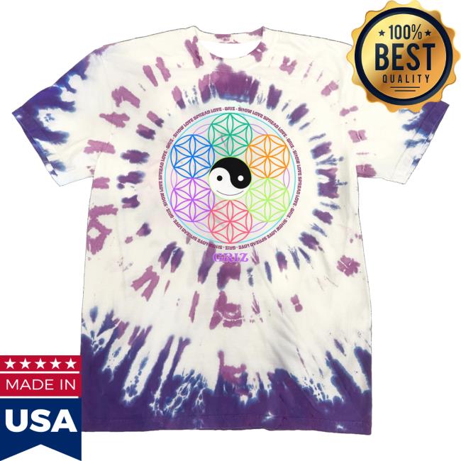 Griz Merch Shop Store Griz Geometric Harmony Amethyst Burst Dye Shirt 2 Griz Merch Shop Store Griz Geometric Harmony Amethyst Burst Dye T-Shirt