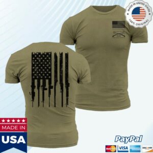 Grunt Style Merch Store Rifle Flag 2.0 T-Shirt Military Green