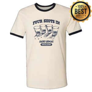 Jade Lemac Merch Store Four Shots In Ringer Tee