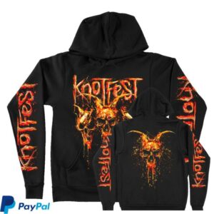 Knotfest Merch Shop Store Fire Dripping Skulls Pullover Hoodie