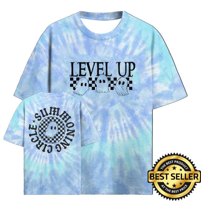 Level Up Shop Merch Store Level Up Ghost Summoning Circle Tie Dye Tee Shirt