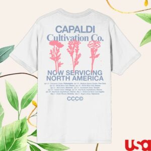 Lewis Capaldi Store Merch North America '26 White Floral Shirt