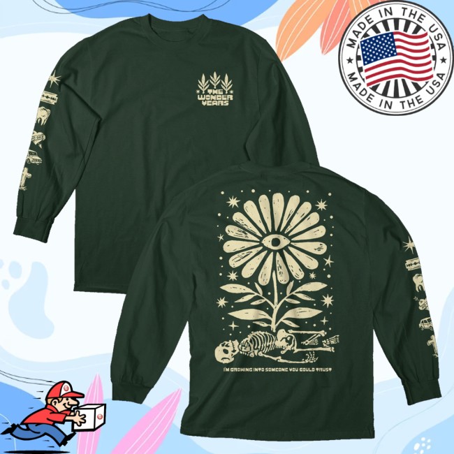 Loneliest Place On Earth Merch Store The Wonder Years Skeleton Flower Long Sleeve
