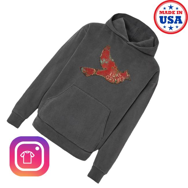 Luke Grimes Store Merch Red Bird Pigment Black Hoodie