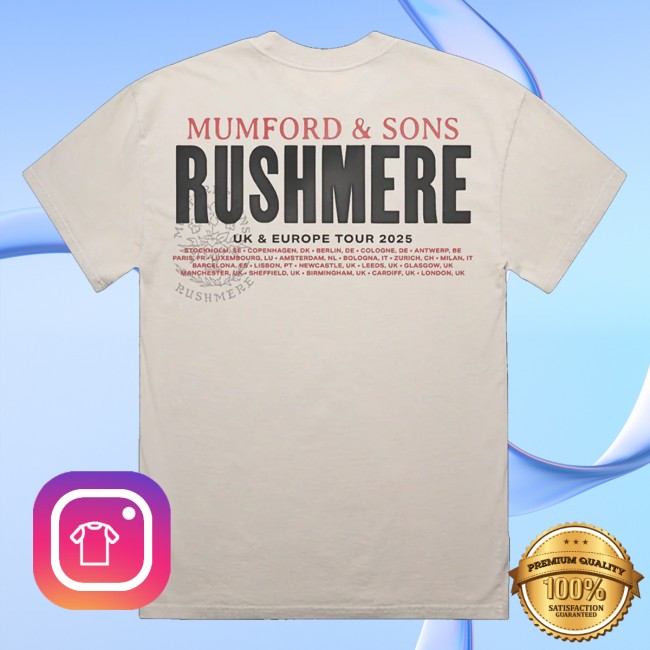 Mumford And Sons Merch Store Bone Uk & Eu Tour 2025 Stamp Print T-Shirt 5 Mumford And Sons Merch Store Bone Uk & Eu Tour 2025 Stamp Print T-Shirt