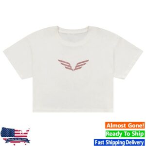 Mumford And Sons Merch Store Off-White Wings Pegasus Cropped T-Shirt