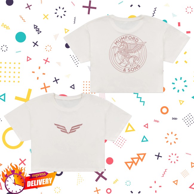 Mumford And Sons Merch Store Off-White Wings Pegasus Cropped T-Shirt 5 Mumford And Sons Merch Store Off-White Wings Pegasus Cropped T-Shirt