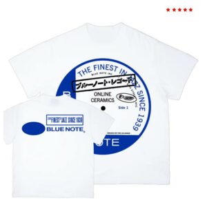 Online Ceramics Merch Shop Blue Note Center Label White Tee