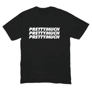 Prettymuch Store Merch Stacked Logo Black Tee