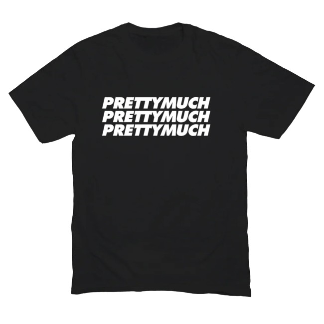 Prettymuch Store Merch Stacked Logo Black Tee