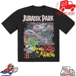 Reason Clothing Store Merch Jurassic Park Unkind To Mankind Short Sleeve Shirt Black