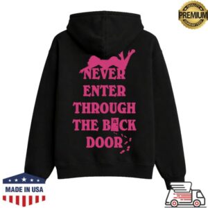 Sabrina Carpenter Store Merch Never Enter Through The Back Door Zip Hoodie