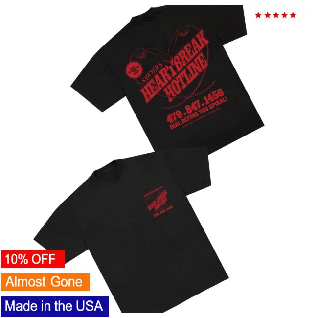 Sawyer Hill Music Store Merch Shop Heartbreak Hotline Tee Shirt 3 Sawyer Hill Music Store Merch Shop Heartbreak Hotline Tee
