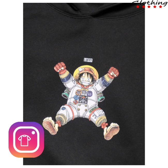 Shonen Jump Store Merch One Piece Classic Luffy In Space Pullover Hoodie Black