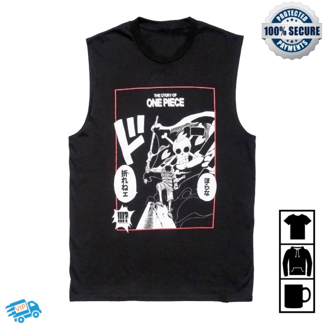 Shonen Jump Store Merch One Piece Luffy Story Sleevless Shirt Black