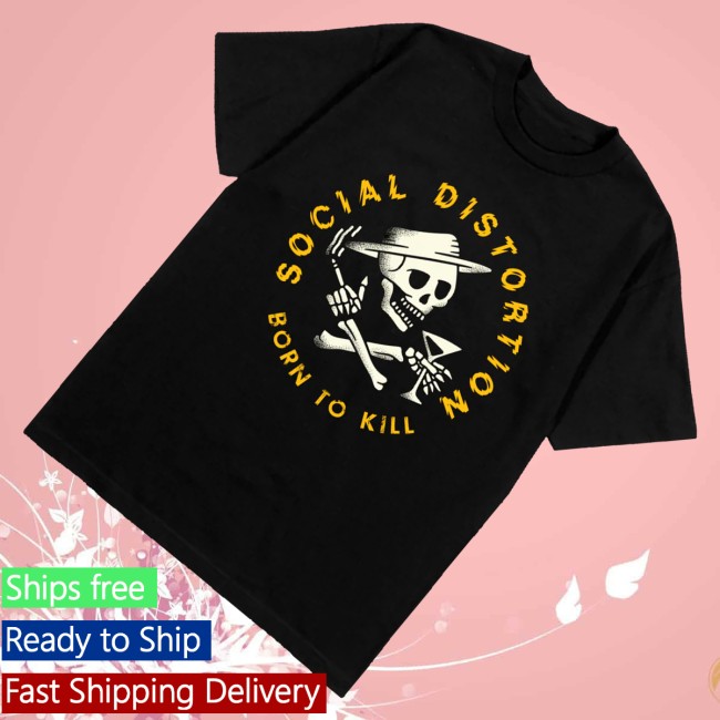 Social Distortion Store Merch Born To Kill Crossed Skelly Emblem T-Shirt