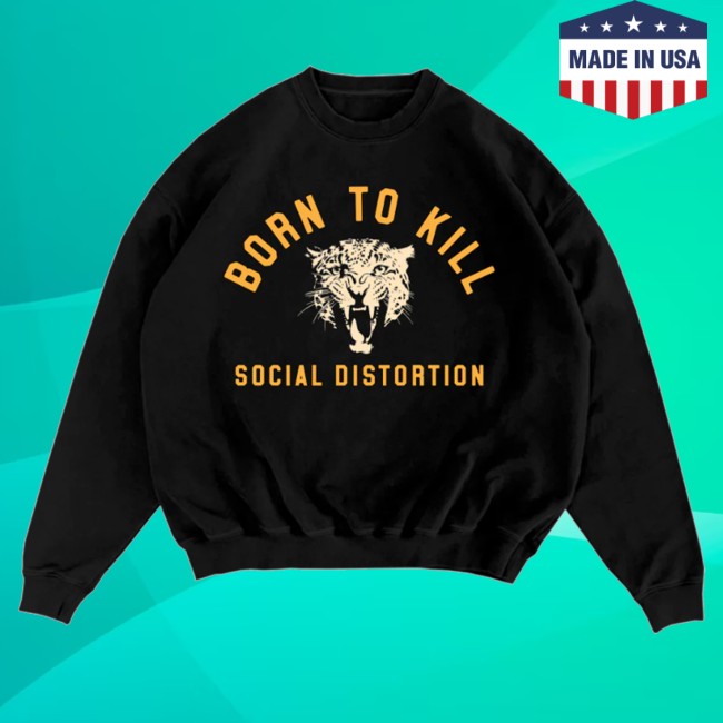 Social Distortion Store Merch Born To Kill Roar Crewneck Fleece